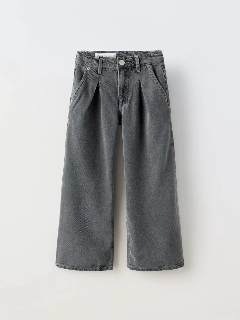 Zara Flowy Pleated Wide Leg Jeans 10